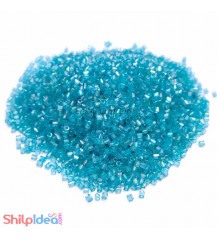 Beads 2mm - Glass Hexagonal - Aqua Blue